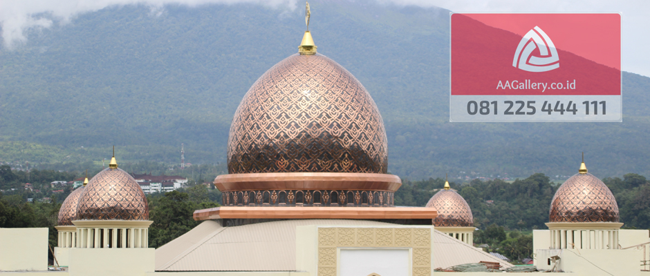 kubah masjid lampu masjid ornamen masjid tembaga kuningan 03